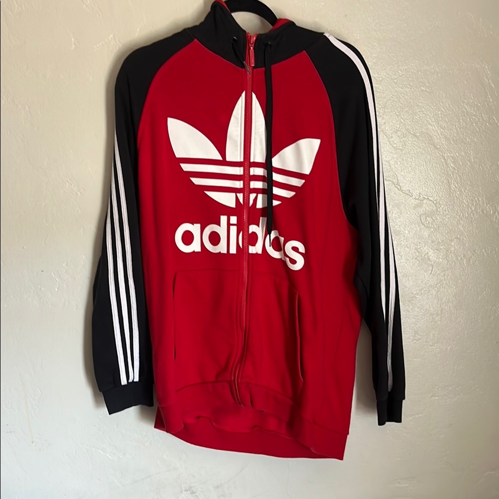 Adidas Red and Black Track Jacket